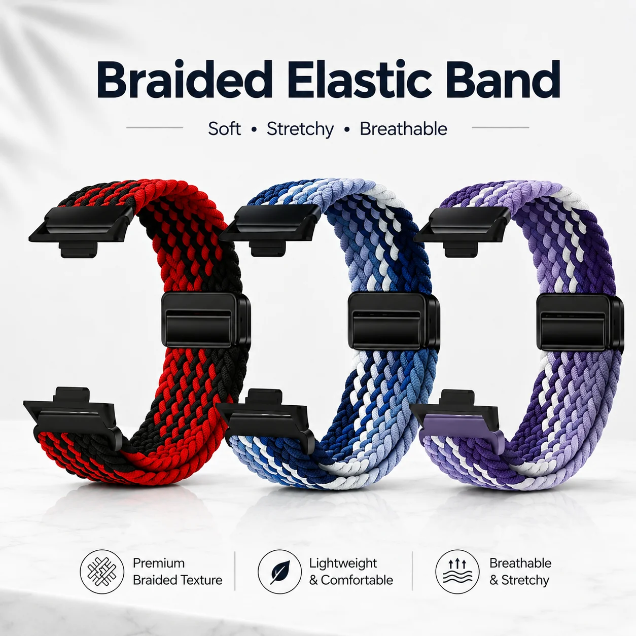 Nylon Loop Band For Redmi Watch 6/5/4 Breathable Braided Strap For Xiaomi Watch Miband  10 9 8 Pro Smartwatch Sport Bracelet