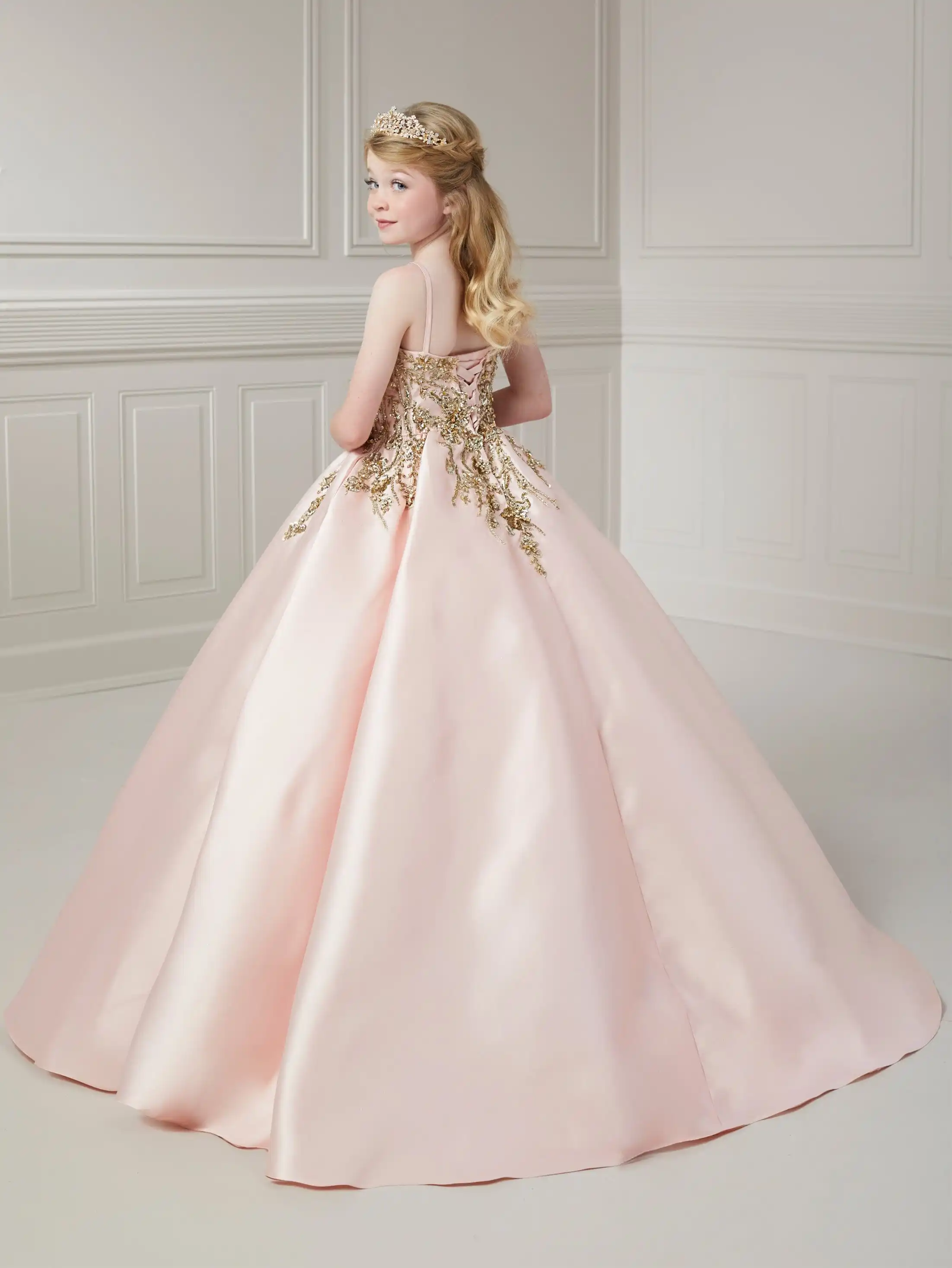 Customized Purple Flower Girl Dress for Wedding Glitter Sleeveless High Waist Floor Length Kids Birthday First Communion Gown