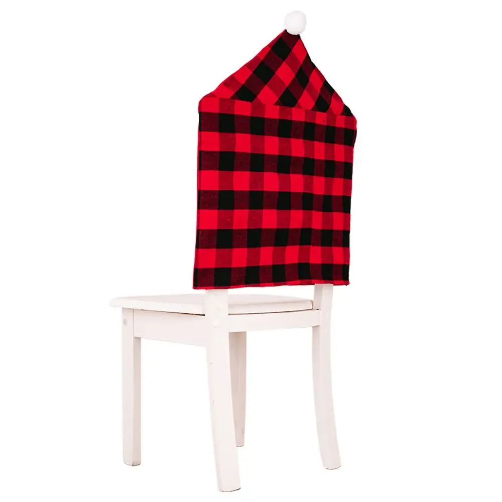 

Simple Lattice Christmas Chair Cover Soft Stretch Xmas Dinner Chair Seat Cover Removable Christmas Table Decor Home Decoration