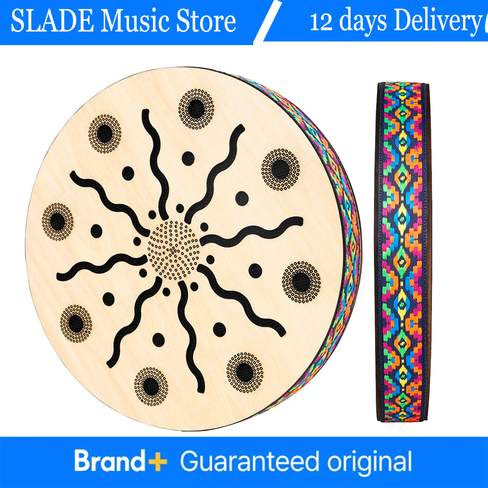 

8-дюймовые барабаны Creek, этнический ударный инструмент, барабан из цельного дерева, звук дождя, подарочные барабаны, имитирующие звук части воды