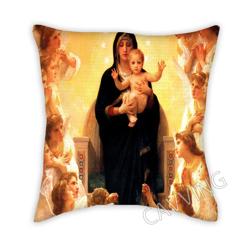 

Virgin Mary Jesus 3D Printed Polyester Decorative Pillowcases Throw Pillow Cover Square Zipper Cases Fans Gifts Home Decor