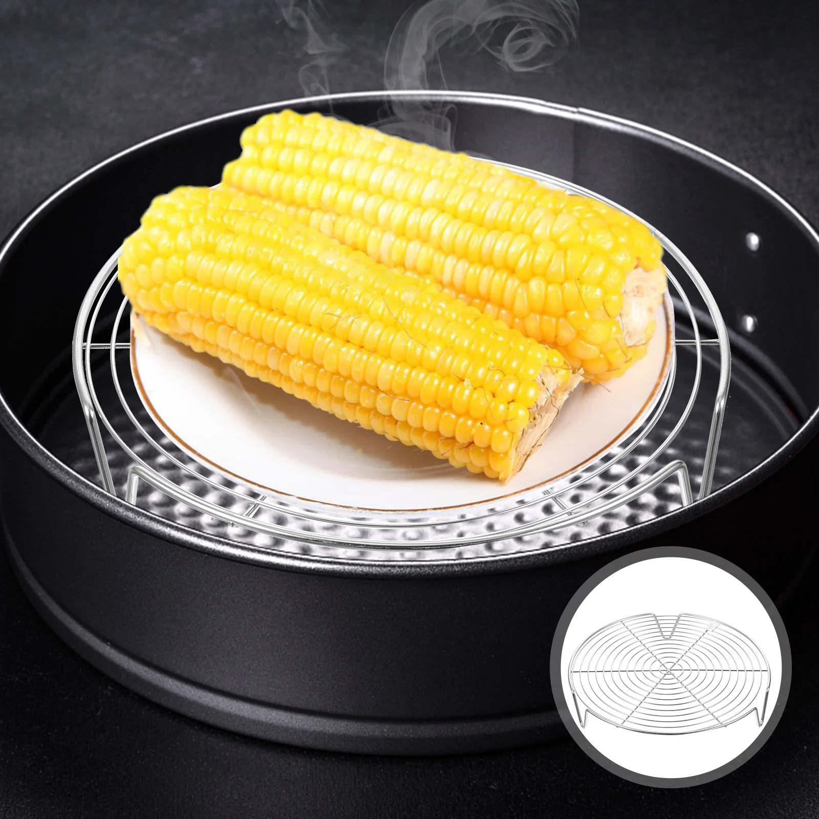 Stainless Steel 304 Steaming Rack Household Pressure Cooker Rice Water-proof Tripod (small Size) Steamer Plate Tray