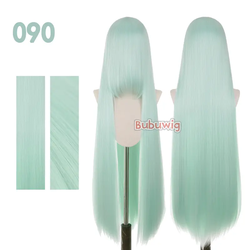 Bubuwig Synthetic Hair 100cm Long Straight Pure Color Cosplay Wigs Over 100 Colors Black White Red Blue Brown Wig Heat Resistant - Image 55