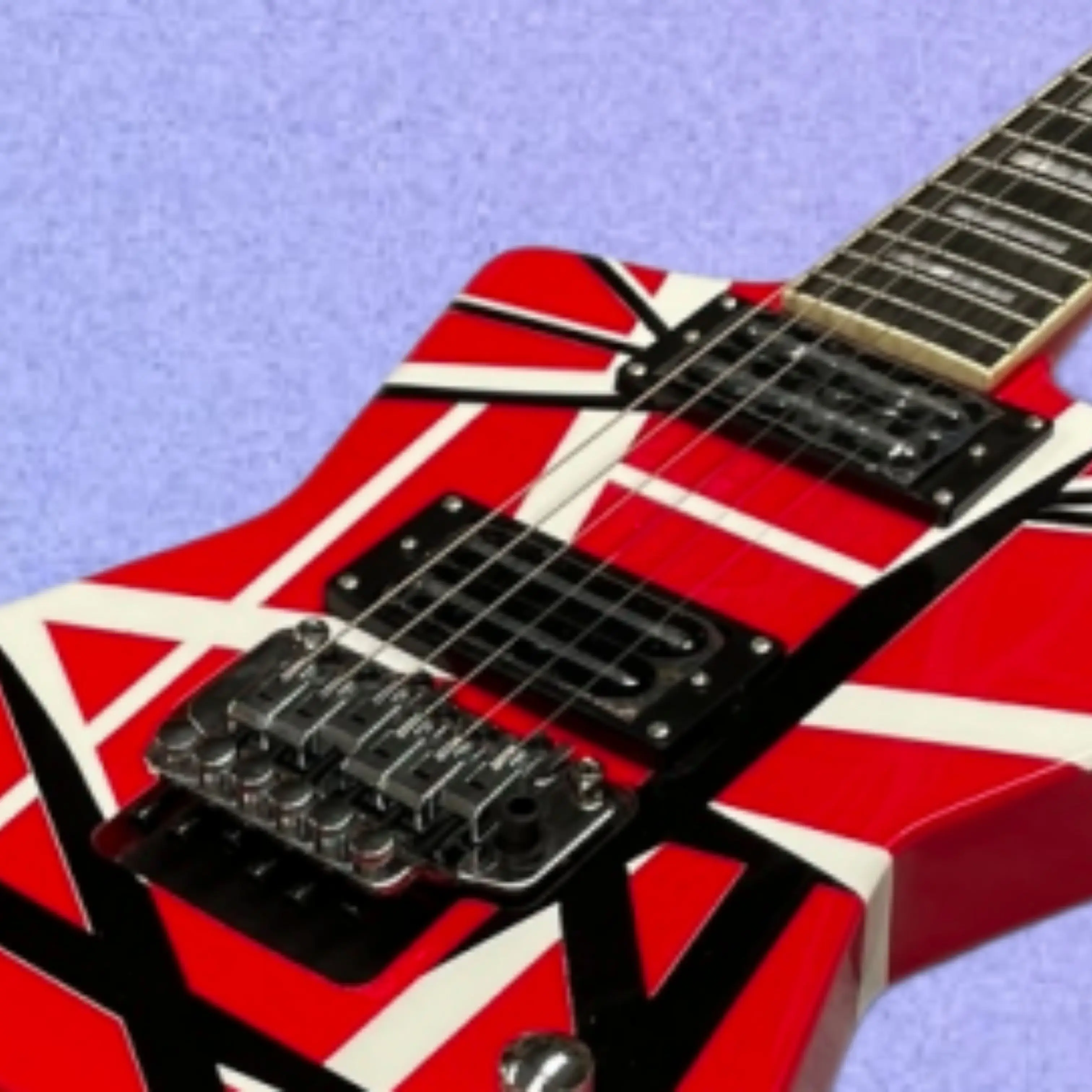 New Red Electric Guitar,Mahogany Body,Featuring Black And White Diagonal Stripes Guitars,Designed For Stage Performance Guitarra