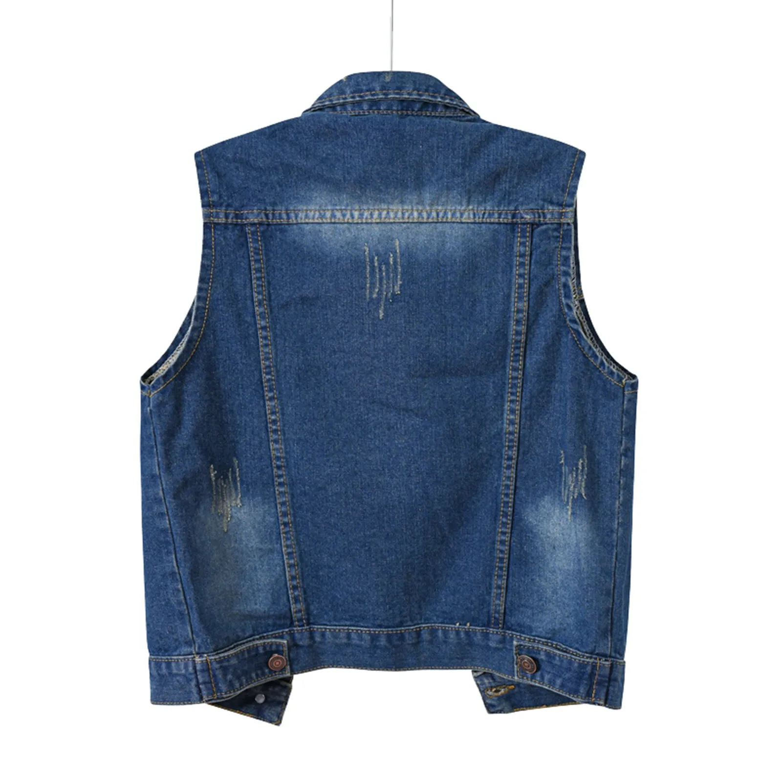 Women Denim Vest Jacket Button Down Washed Vintage Sleeveless Pockets Turn Down Collar Crop Top Harajuku Female Coat Vest