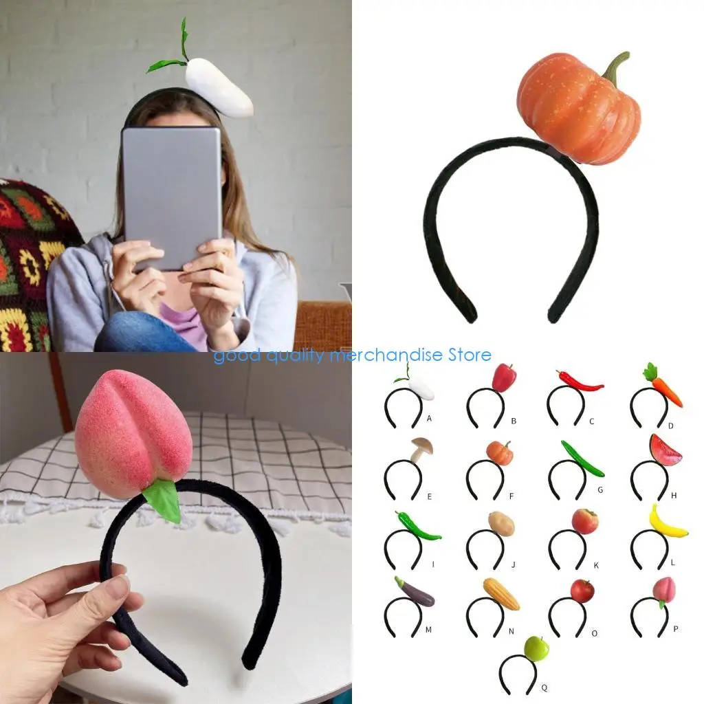 

Y5JD обруч для волос с рисунком овощей, многофункциональный стильный ободок для волос, эффектный головной убор для девочек,