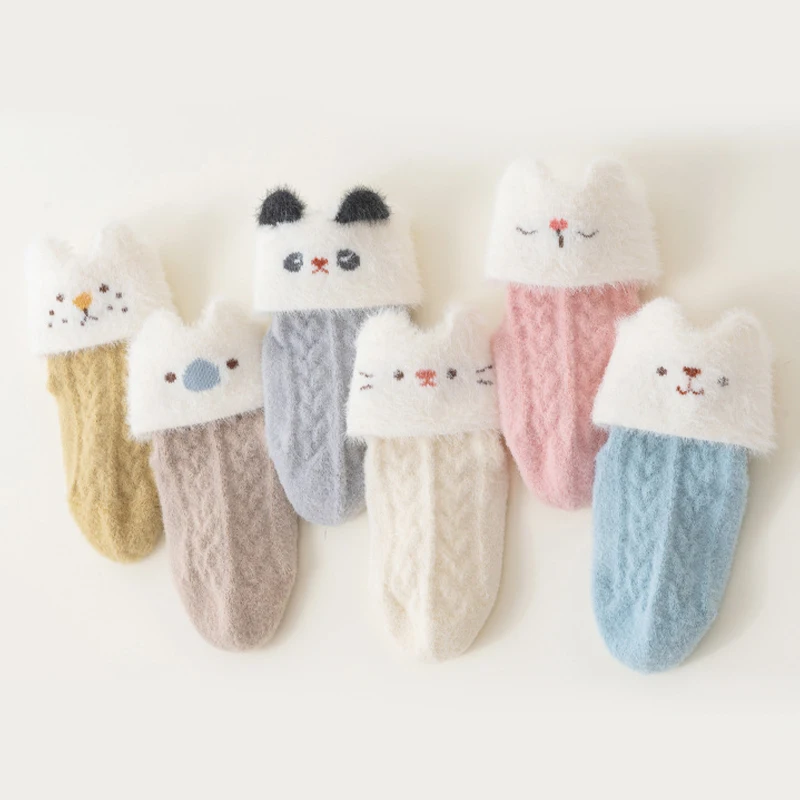 Winter Baby Socks Thickened Warm Newborn Socks Cartoon Socks For Newborns Mid Tube Toddler Socks For Kids