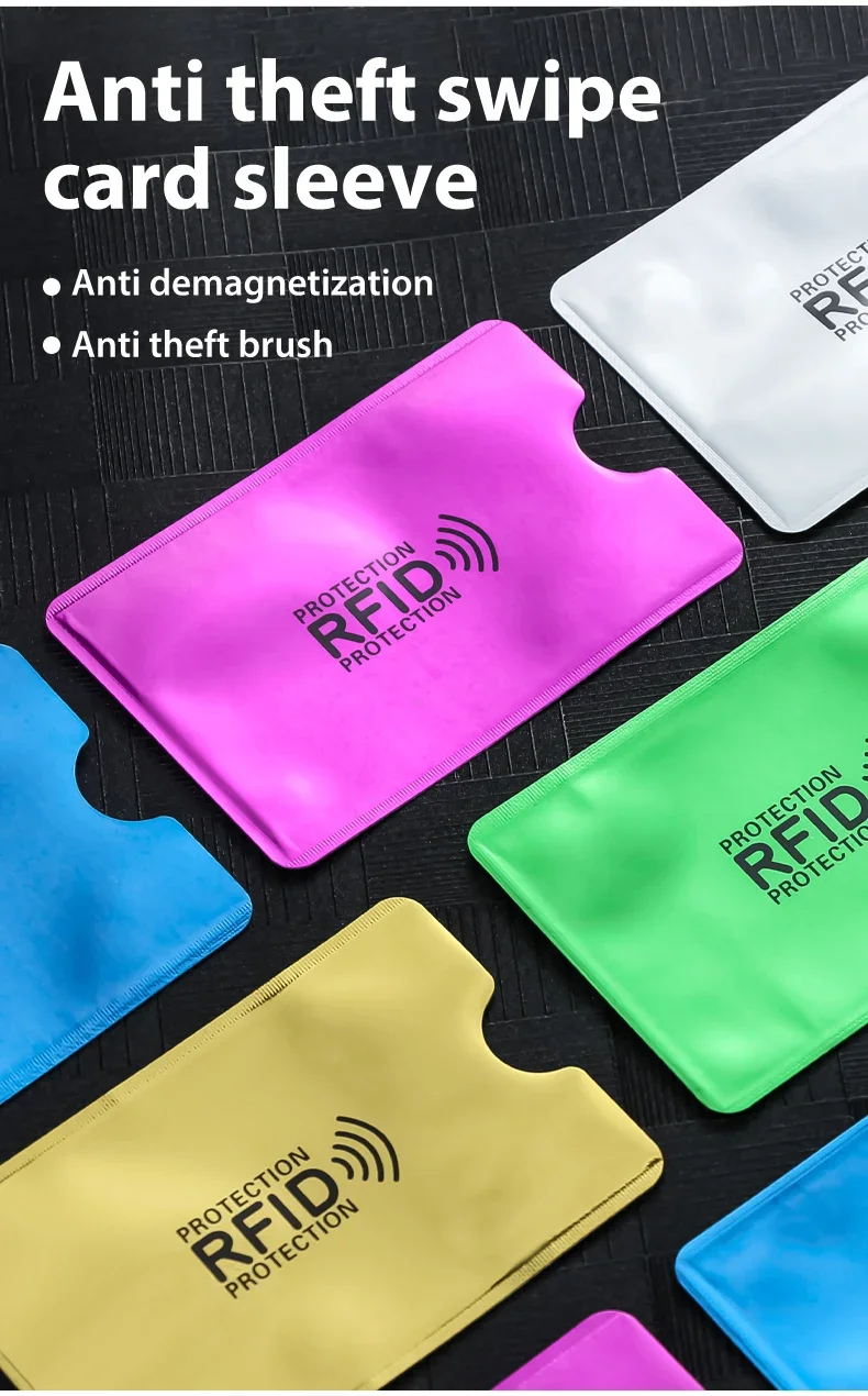 Neue 20Pcs Anti Rfid Karte Halter Blockieren Reader Lock Bank Karte ID Karte Fall Schutz Metall Kreditkarte Halter aluminium Fall – Detail 2