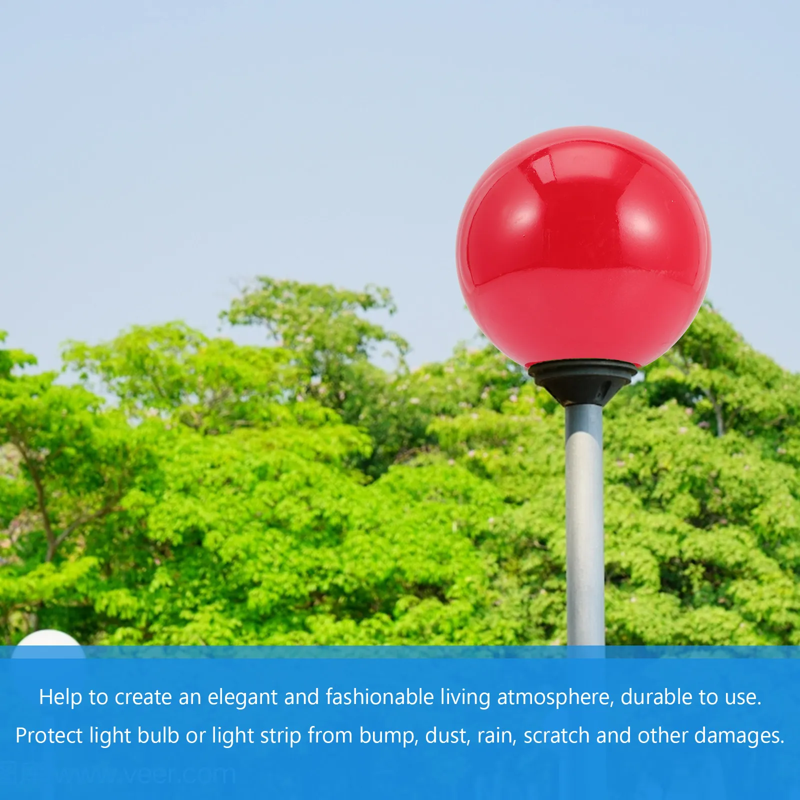 Lamp Shade Ball Globe Waterproof Diameter 20Cm Screw Thread Connector Outdoor Light Cover Replacement Suitable Street Lamp