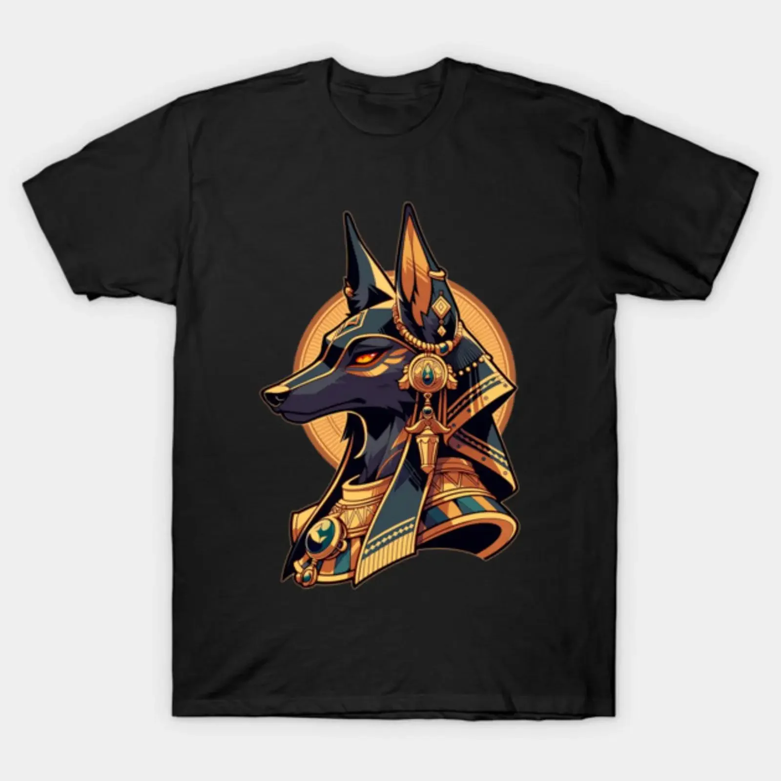 anubis T Shirt vintage Washed Top For Everyday Wear Soft designer clothes Slightly fashion Stretched Stylish graphic Casual