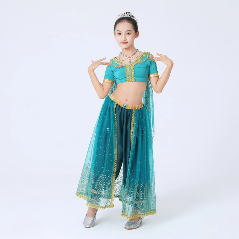 Children Festival Arabian Princess Costume Birthday Party Cosplay Kids Bollywood Clothes Princess Fancy Gilrs Pants Outfit