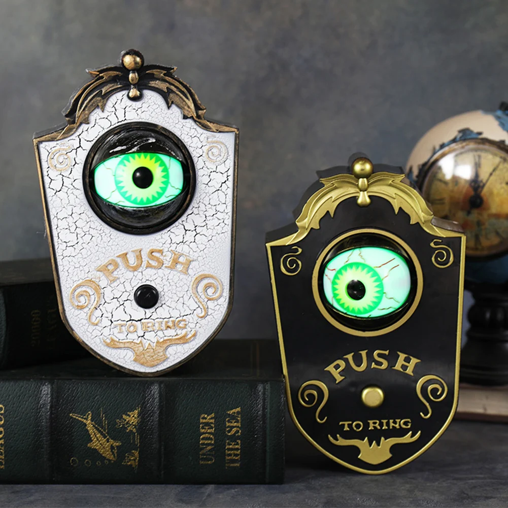 Halloween Decoration One-eyed Doorbell Horror Props Ghost's Day Glowing Home Hanging Electric Luminous Sounding Eyeball Doorbell 3
