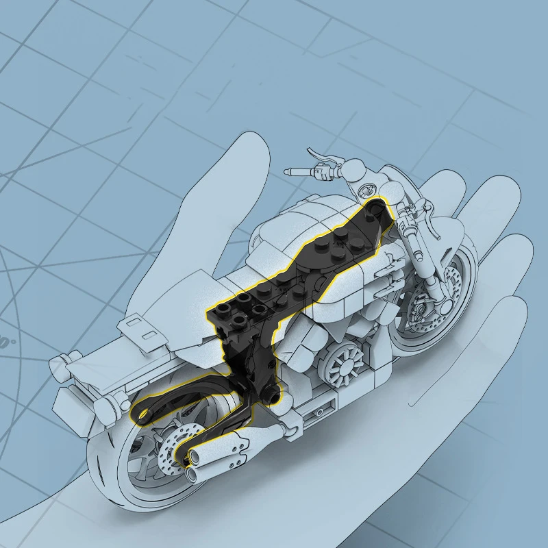 Moto Tecnica Scrambler Cafe Racer V-max R1 NINJA ZX-10R Set di Modelli Building Block Motore Mattoni Collezione di Giocattoli Per I Regali