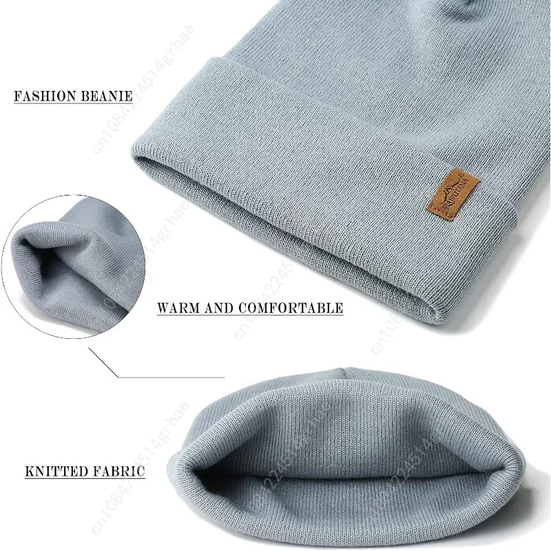 Unisex Knit Winter Beanie Hats Cap Set for Men and Women