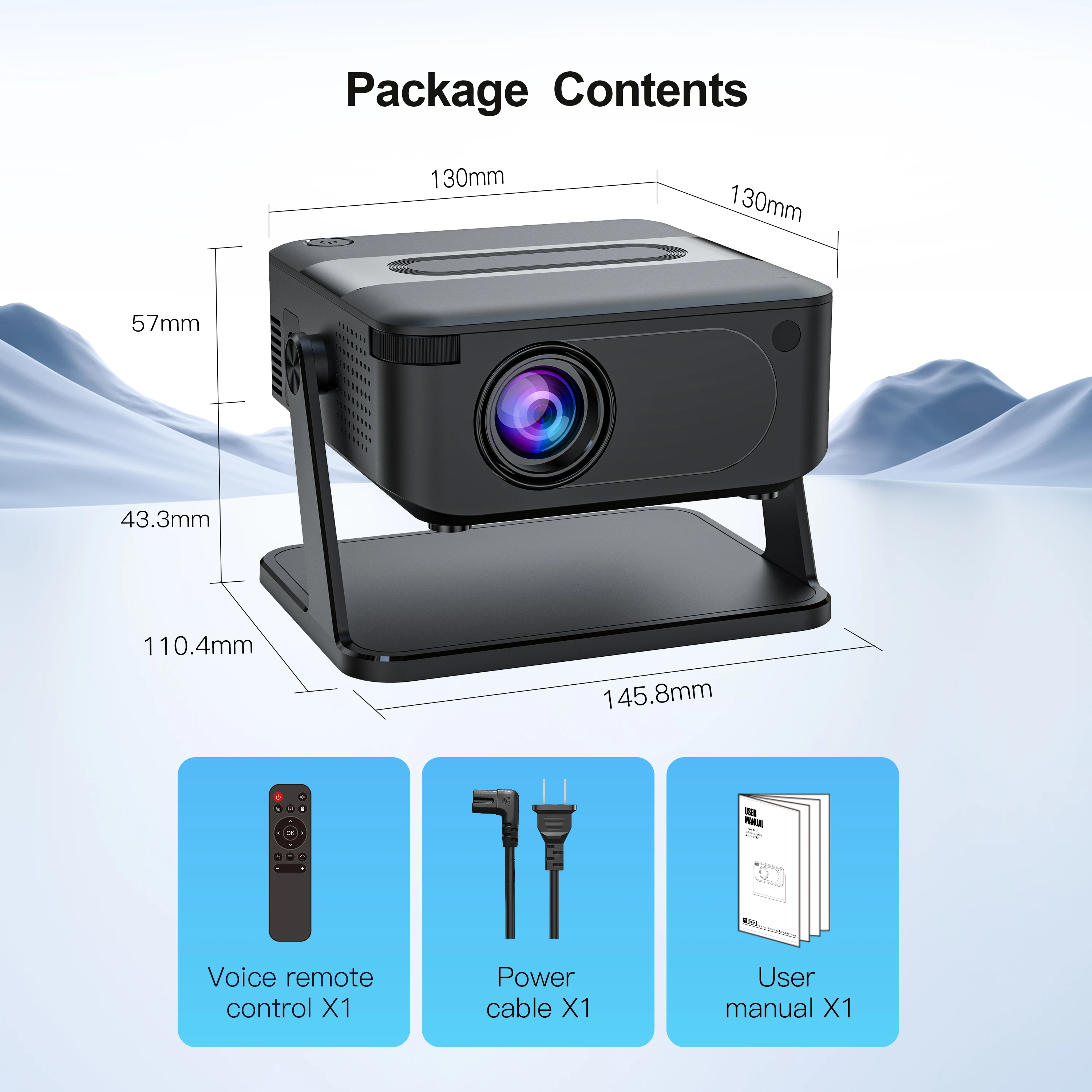 جهاز عرض HA109 أصلي 4k فيديو أندرويد منخفض الضوضاء 500ANSI شعاع تركيز قصير BT5.0 WiFi6 يوتيوب Netflix جهاز عرض الهاتف الذكي