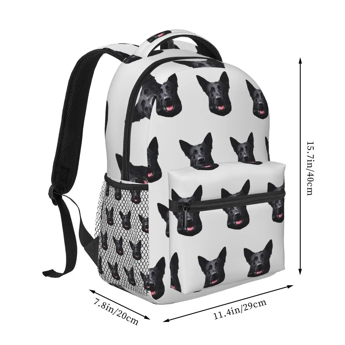 Black German Shepherd Dog Stunning Student Backpack School Bag Hiking Travel Daypack Boys Girls Fashion Bookbag Shoulder Bags