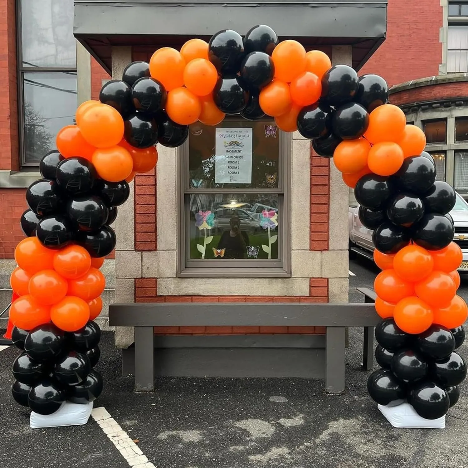 134pcs Orange and Black Balloons Arch Garland Kit for Graduation,  Birthday Party, Harley Davidson Decorations