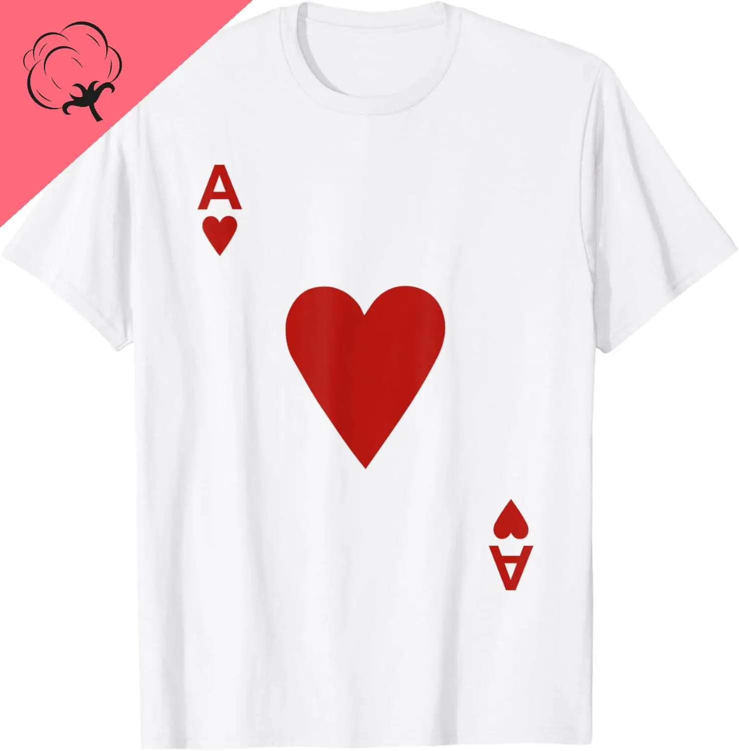 Ace of Hearts Blackjack Cards Poker 21 A T-Shirt Print Original Design Gifts T Shirts Customizable Funny Shirt Ropa Hombre