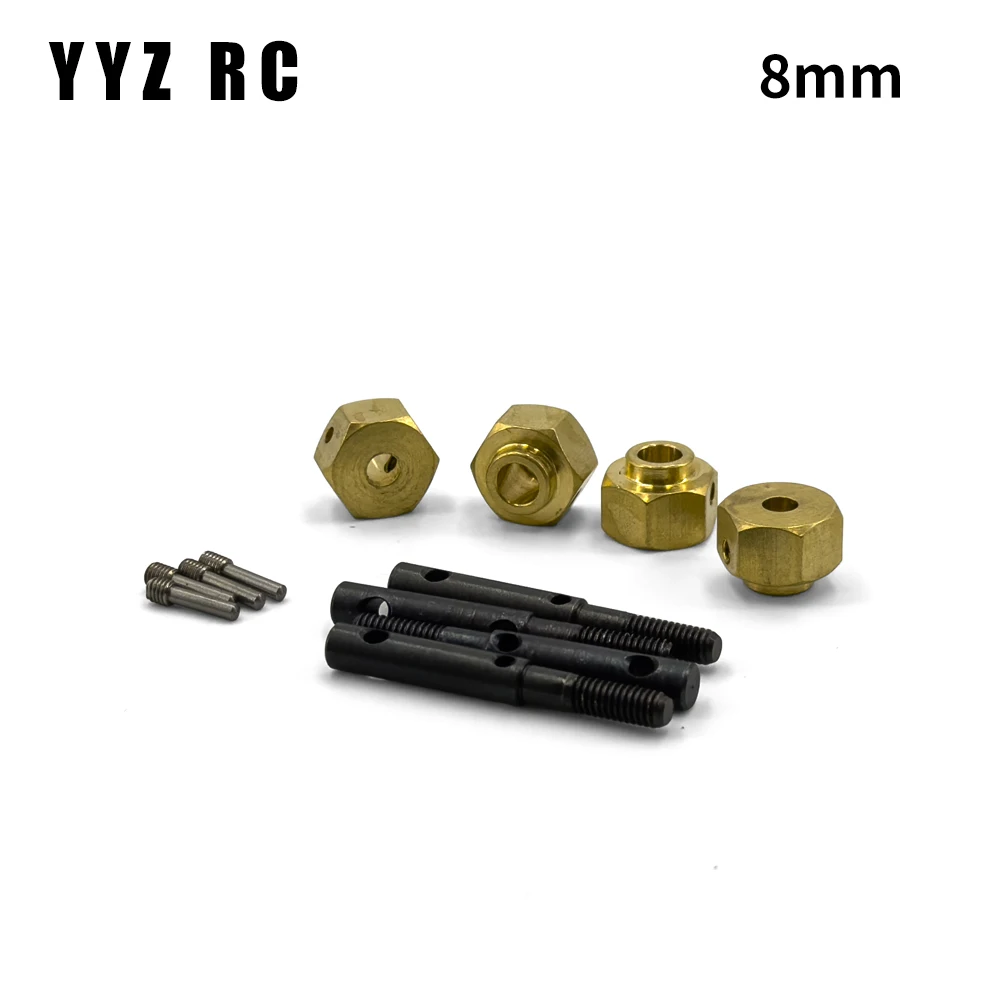 Mozzo ruota in ottone più pesante da 12mm adattatore esteso in metallo per parti di aggiornamento Axial Scx10 telecomando Rc Crawler accessori per auto 1/10