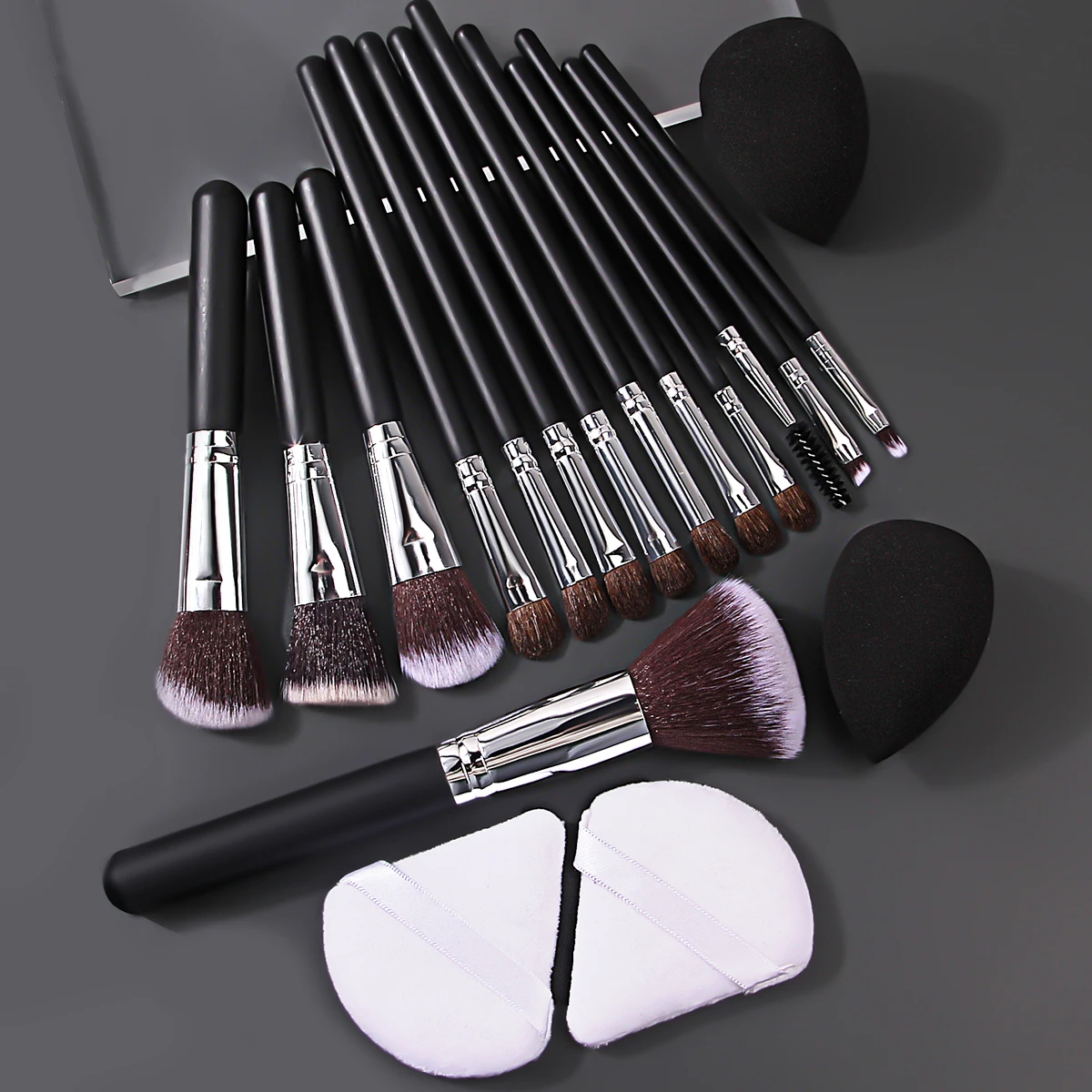 Conjunto de pincéis de maquiagem de alta qualidade, 4/14/18 peças, pincel de pó solto, pincel de blush, conjunto de pincéis faciais + conjunto de sopro de pó sem entupimento