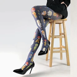 Japanese Designer Stockings Women Print Tights Vintage Harajuku Pantyhose Female Fancy Stocking Medias Hosiery Medias De Mujer