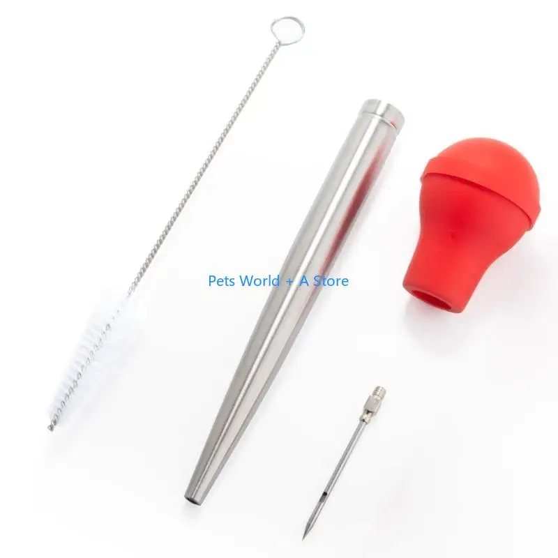 

37MB Turkey Baster Set of 4 Pieces with Needles and Cleaning Brush Easy to Use and Clean for Cooking