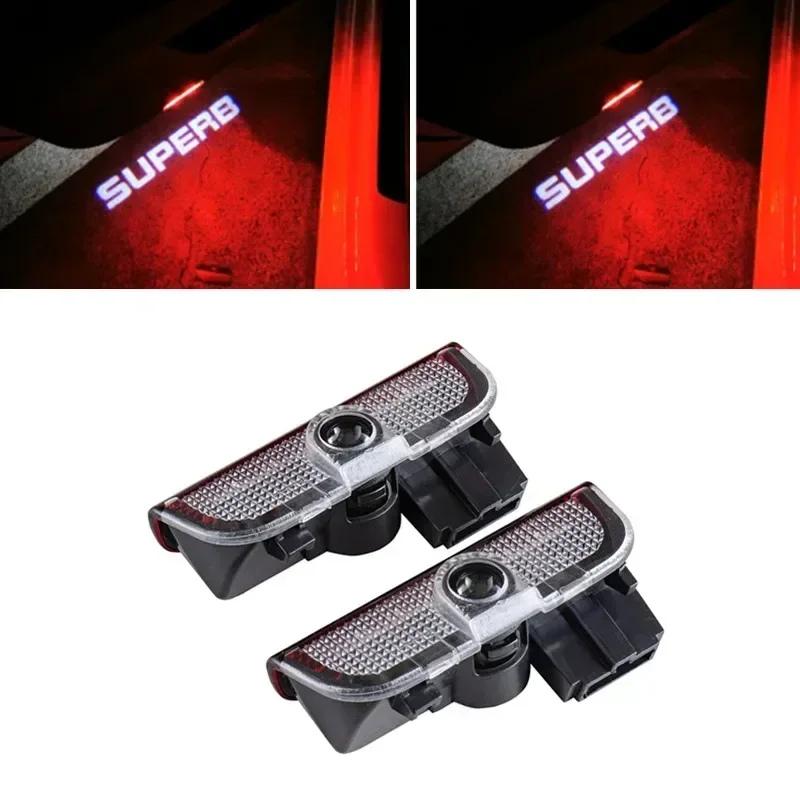 

LED Shadow Door Logo Light LED Courtesy Light Puddle Lamp For SKODA Superb MK2 Superb MK3 Car Styling SKODA Car Door Light