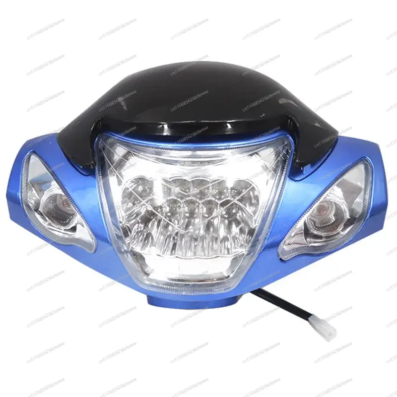 Electric Tricycle Head Cover LED Headlight Assembly 48V 60V Dashboard Display Bull Head Type Plastic Part Modification