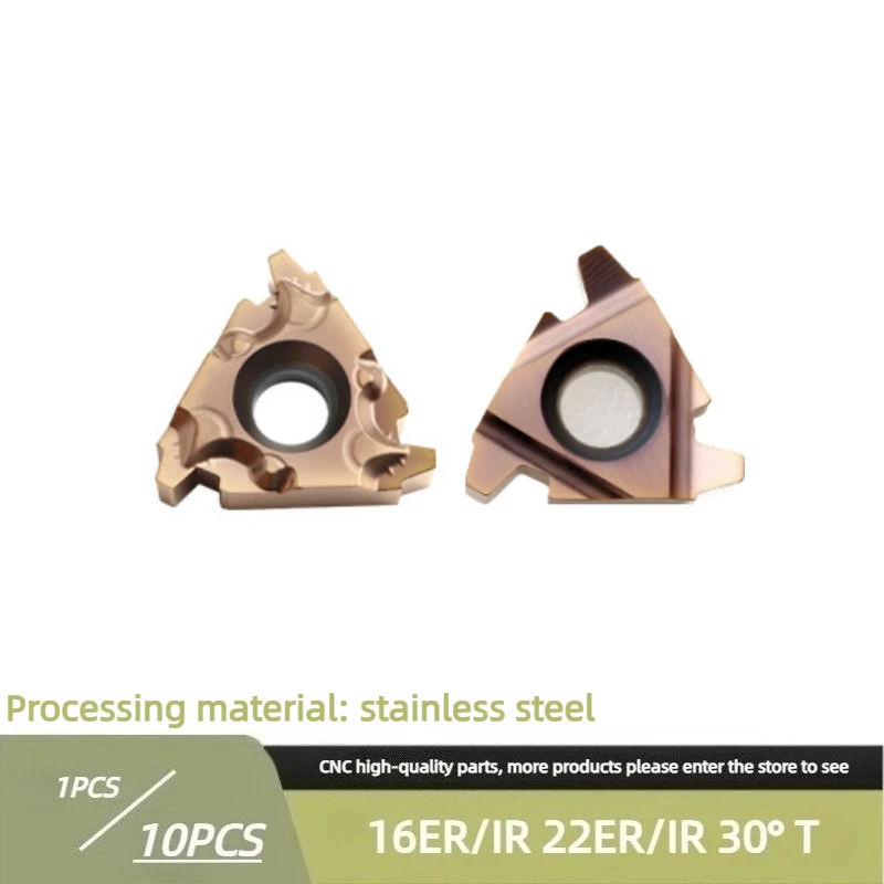 30° Trapezoidal T-Type Thread Inserts 16ER/IR Stainless Steel-Specific Carbide Blades for High-Precision Large Pitch Threading