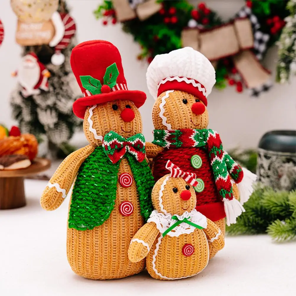 

Christmas Doll Decoration Festive Gingerbread Man Plush Decorations for Christmas Tree Home Party Unique Xmas Stuffed for Door