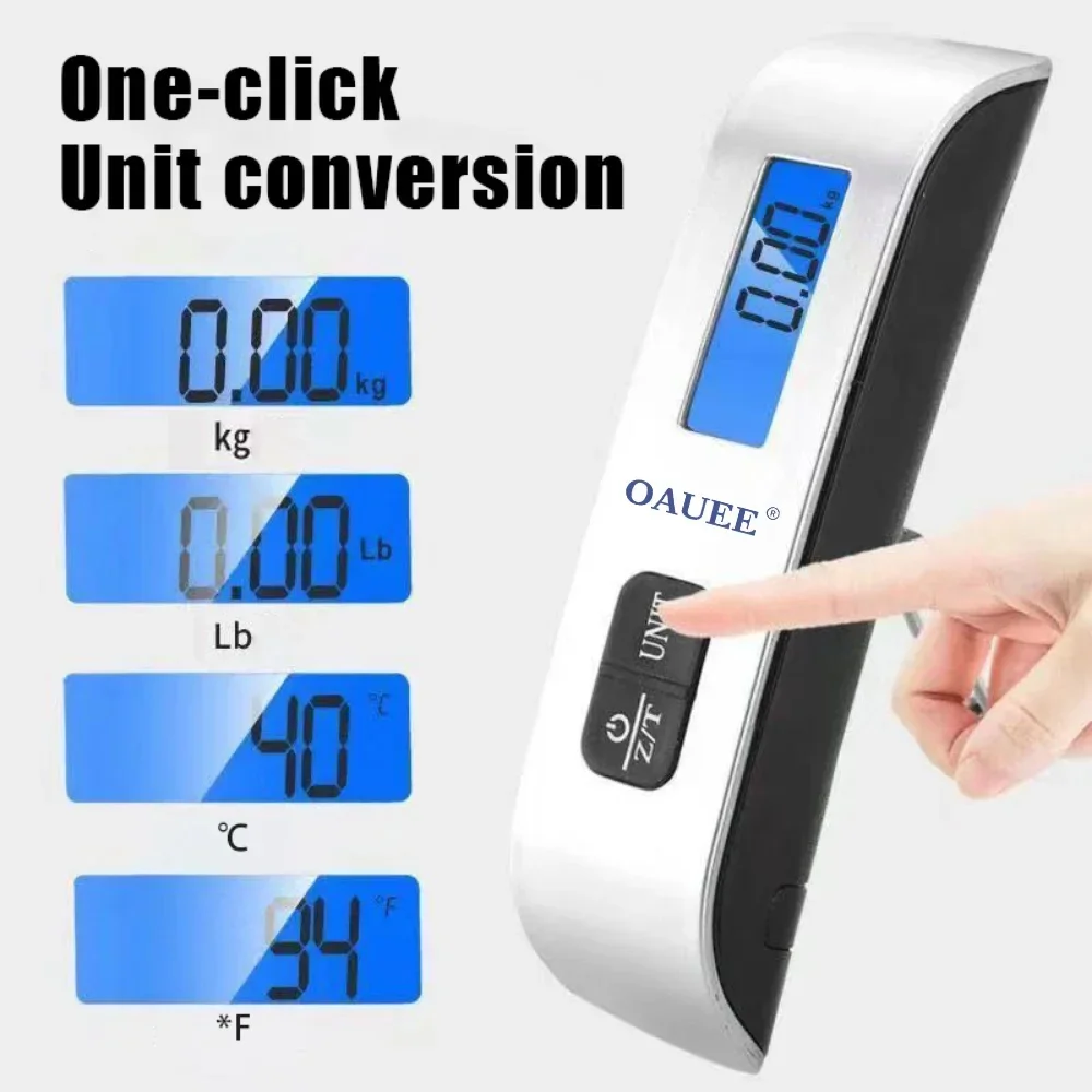 Tragbare Waage, digitales LCD-Display, 50 kg, elektronische Waage, Gepäck, Reisen, Wiegen, Mini-Digitalwaage, Waage