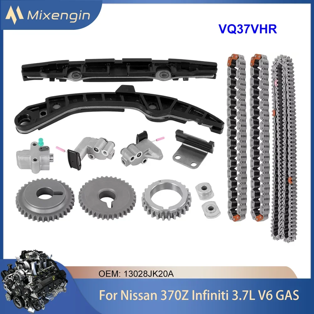 Engine Timing Chain Kit For Nissan 370Z Infiniti 3.7L V6 GAS VQ37VHR 07-20 EX35 EX37 FX35 FX37 G35 G37 M35 M35H M37 Q40 Q50 Q60