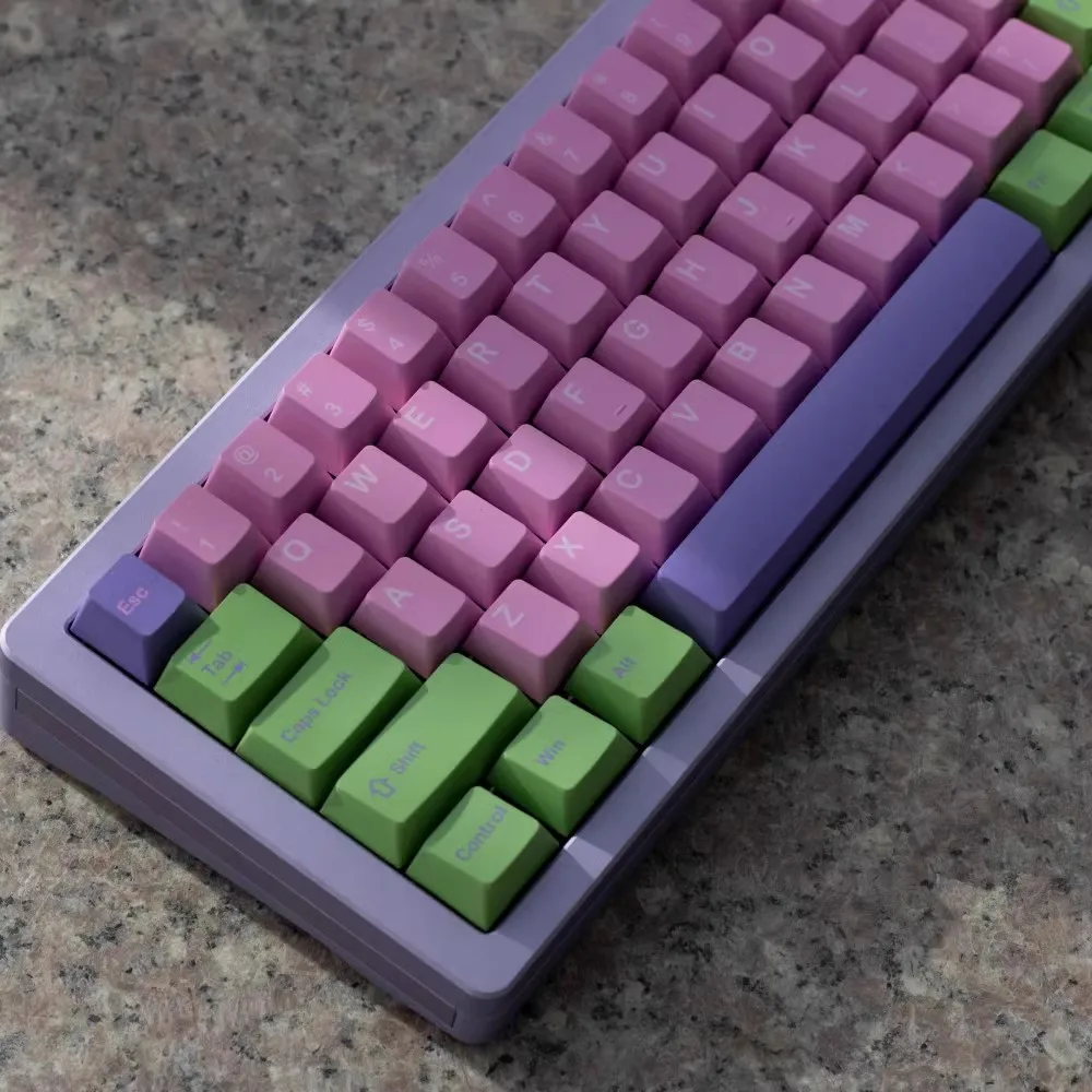 Imagem -03 - Gmk-cherry Profile Keycap Grupo Pbt Rosa Verde Roxo à Prova de Luz Compatível com Interruptor mx 64 75 84 96 980 140 Chaves por Conjunto