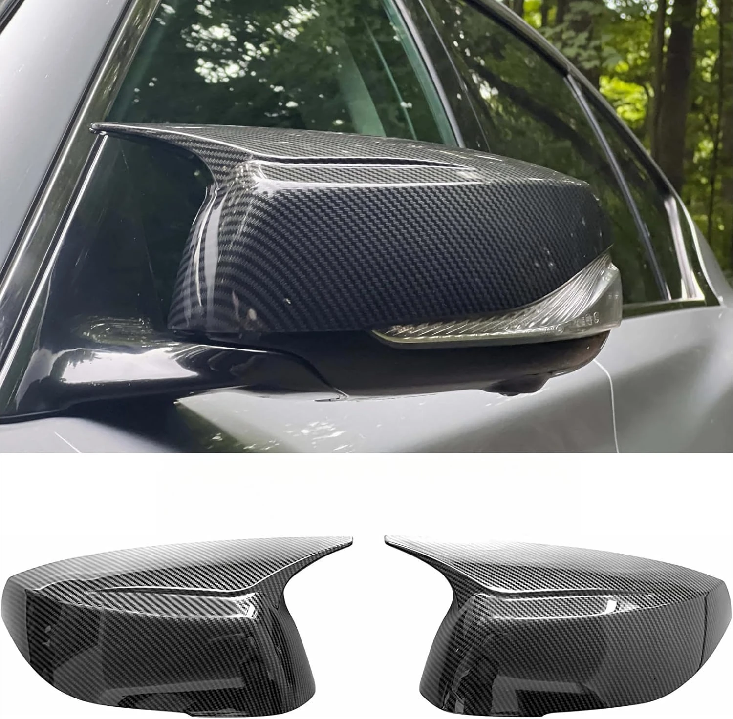 

Carbon Fiber Side Mirror Caps for Infiniti Q50 Q60 Q70 QX30 Accessories,Passenger Driver Side View Mirror Cover Replacement