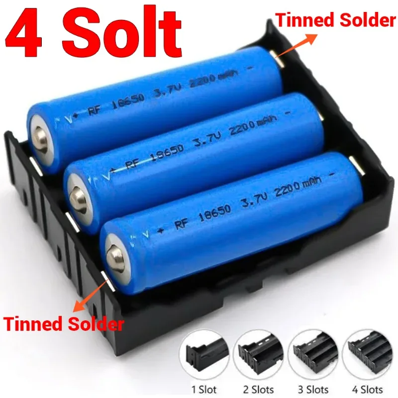 

18650 Battery Holder 1 2 3 4 Slot Box Case Rechargeable Lithium 3.7V Battery Container with Hard Pin Power Bank Storage Box