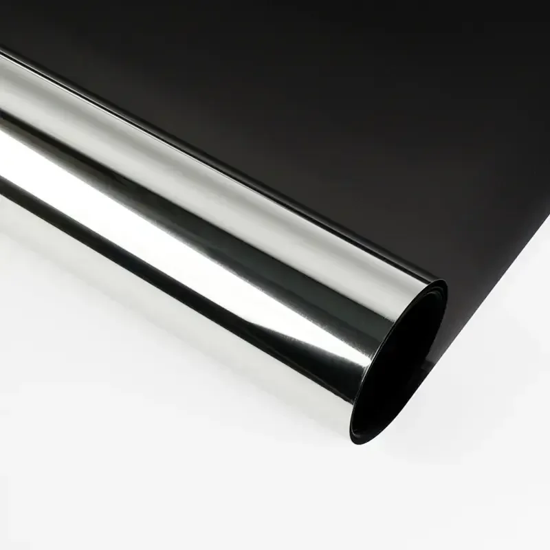 One Way Vision Black Silver Window Mirror Glass Film Static Cling UV Rejection Privacy Protection for Building House Decoration