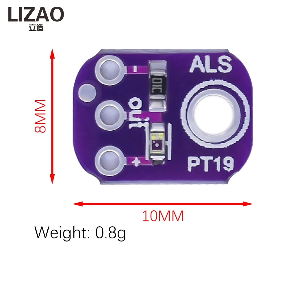 LIZAO ALS-PT19 Analog Light Sensor Module High Dynamic Range Light UV Sensor Breakout Board 2.5V-5.5V for Arduino