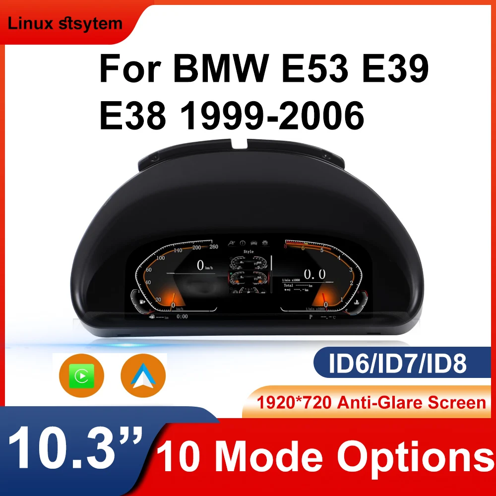 

Панель приборов (кластер) для BMW X5 E53 1999-2005, 5 серии E39 1995-2003, E38, на базе Linux, оригинальная, современная, с одометром и спидометром