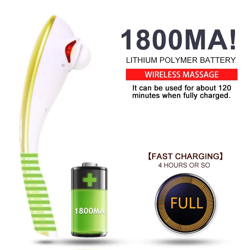 4 In 1 Wireless Rechargeable Electric Handheld Massage Stick Vibrating Vertebra Shoulder Back Neck Massager view 2