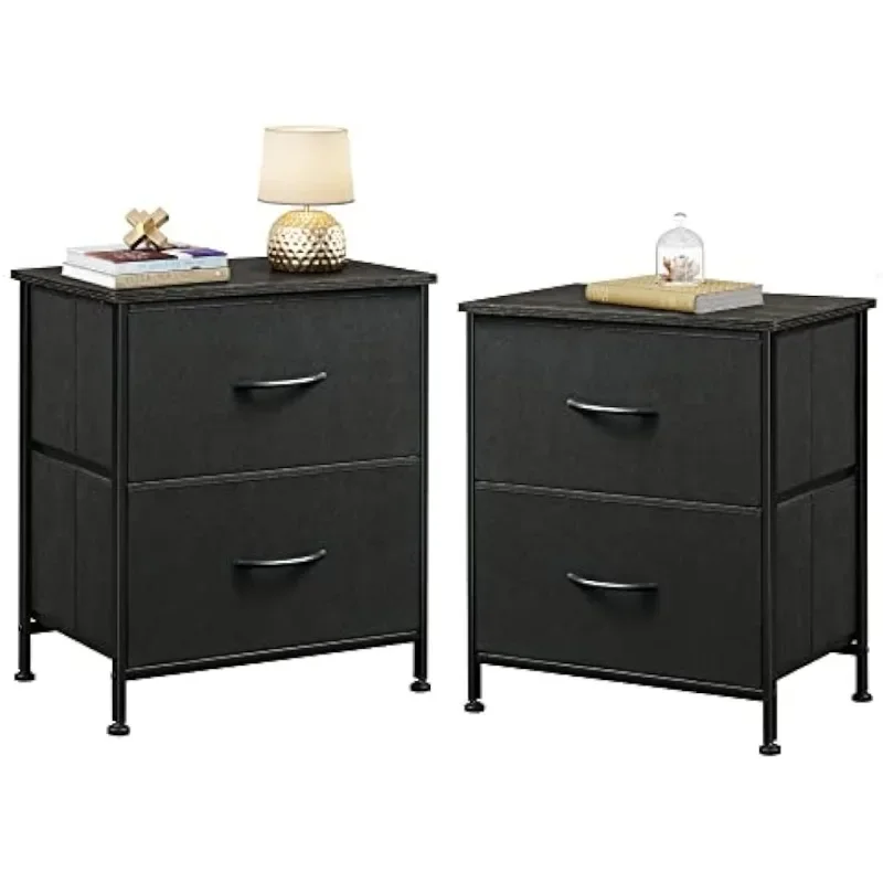 

Nightstand Set of 2, 2 Drawer Dresser for Bedroom, Small Dresser with 2 Drawers, Bedside Furniture, Night Stand, End Table