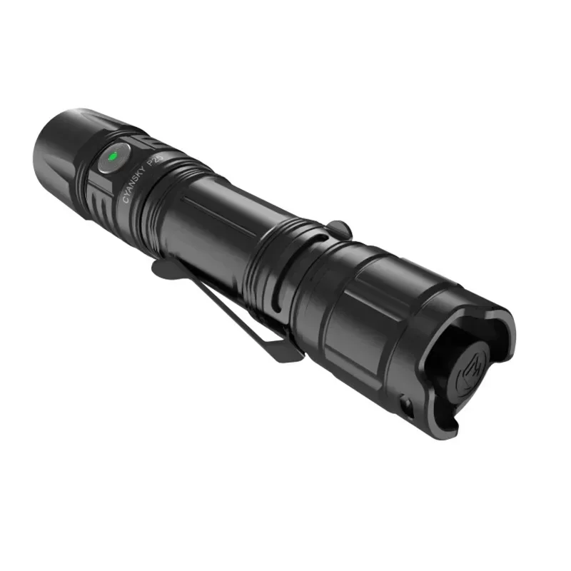 CYANSKY P25 V2.0 3600LM Pale Silver Micro-arc Oxidation Flashlight 18650 USB-C Outdoor Floodlight EDC LED Torch Survival Tools