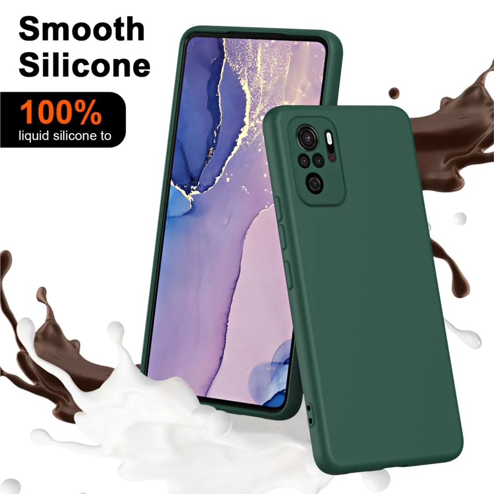 Flüssige Silikonhülle für Xiaomi Redmi Note 10 4G Note 10S Luxuriöse ultradünne, stoßfeste, weiche Handyhülle Redmi Note10 S 4G Hülle