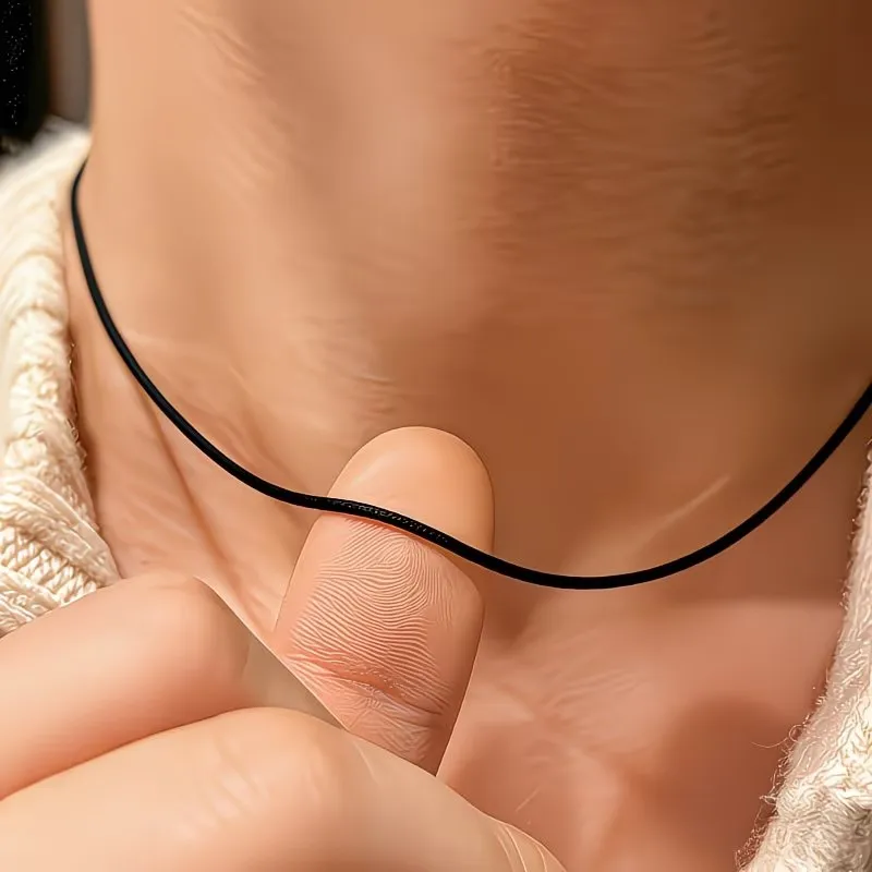 Modische Minimalistische Schwarze Edelstahl-Schlangenkette Halskette für Frauen Klassischer Minimalistischer Metallketten-Schmuck Geschenke – Detail 6