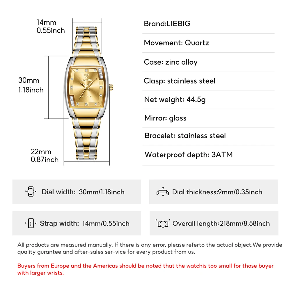 LIEBIG Elegant Waterproof Outdoor Ladies Watch Luxury Quartz Movement Watches For Women Fashion Time Sports Simple Wristwatches