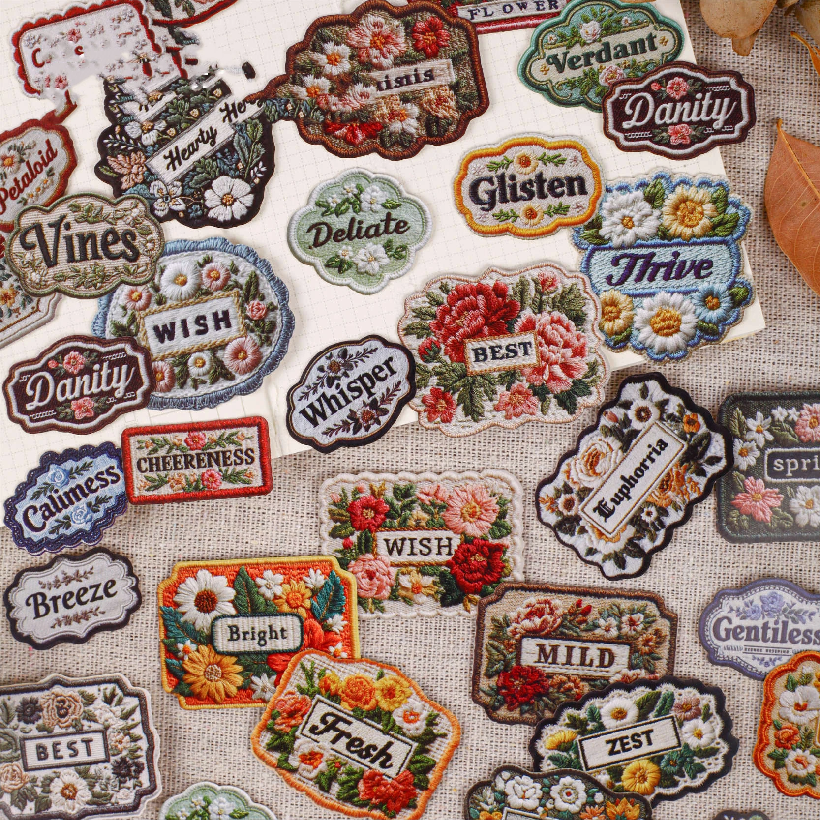 Patch Series Vintage Flower Label Landscape Sticker Creative DIY Journal Material Collage Scrapbooking Stationery