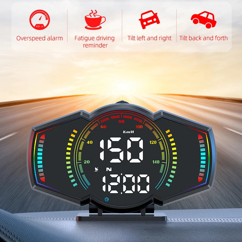 GPS Car Head Up Display HUD Gauge Meter Digital Speedometer Altimeter Slope  MPH Multi-Function Direction Universal For All Cars