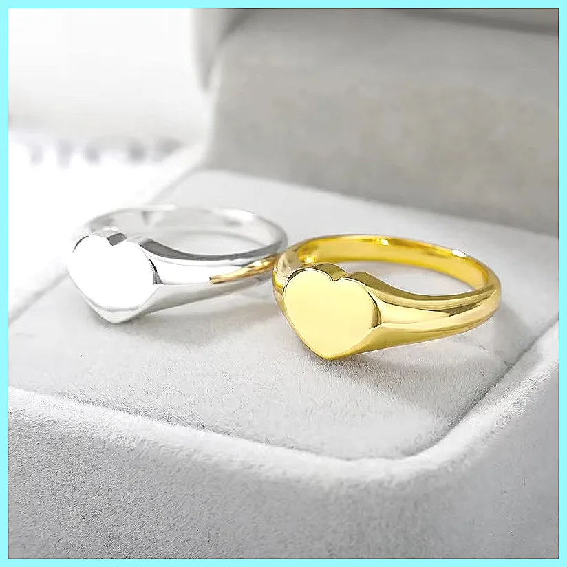 【Simple Peach Heart Design】Ins-style high-end love couple ring fashionable love ring simple personality ring in stock quickly