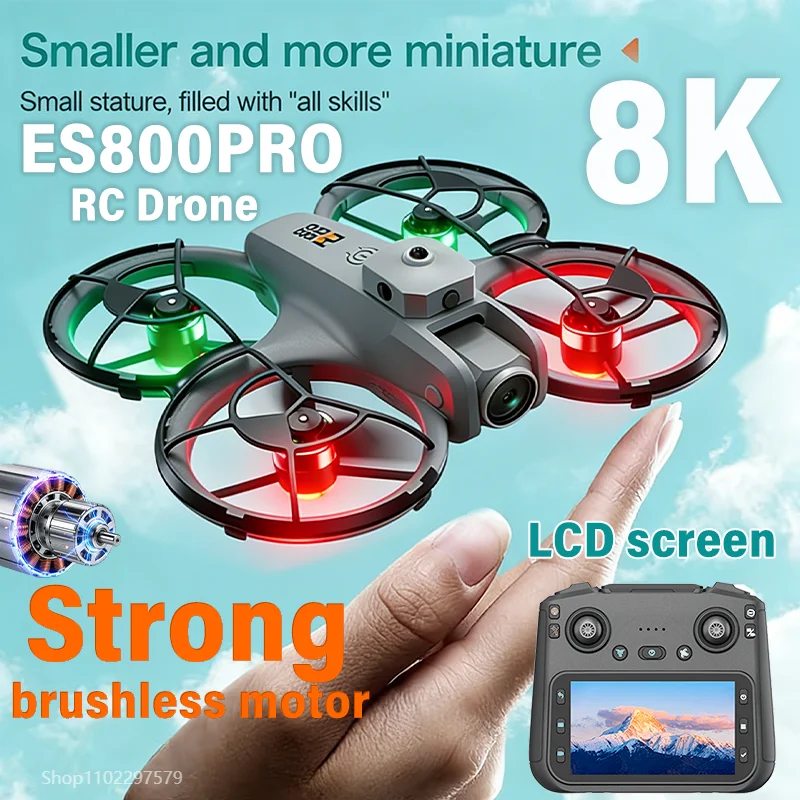 

Дрон ES800PRO с HD-камерой 1080P, пультом ДУ с большим экраном, квадрокоптер RC в масштабе 1:1, аэродинамичный дизайн, бесщеточные летающие игрушки для подростков