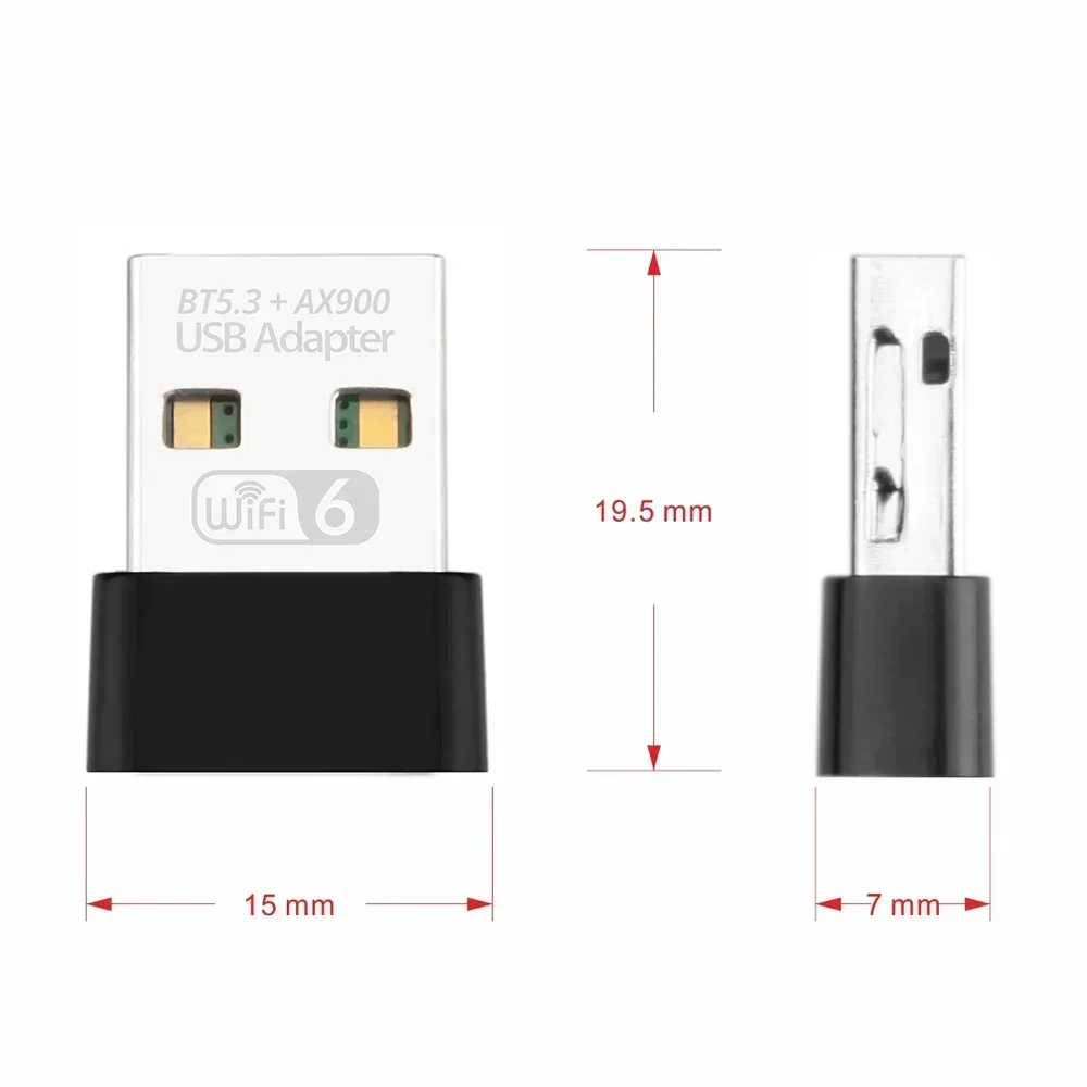AX900 USB 와이파이 6 블루투스 5.3 어댑터, 2 인 1 동글 듀얼 밴드 2.4G 및 5GHz USB 와이파이 네트워크 무선 리시버 드라이버 무료