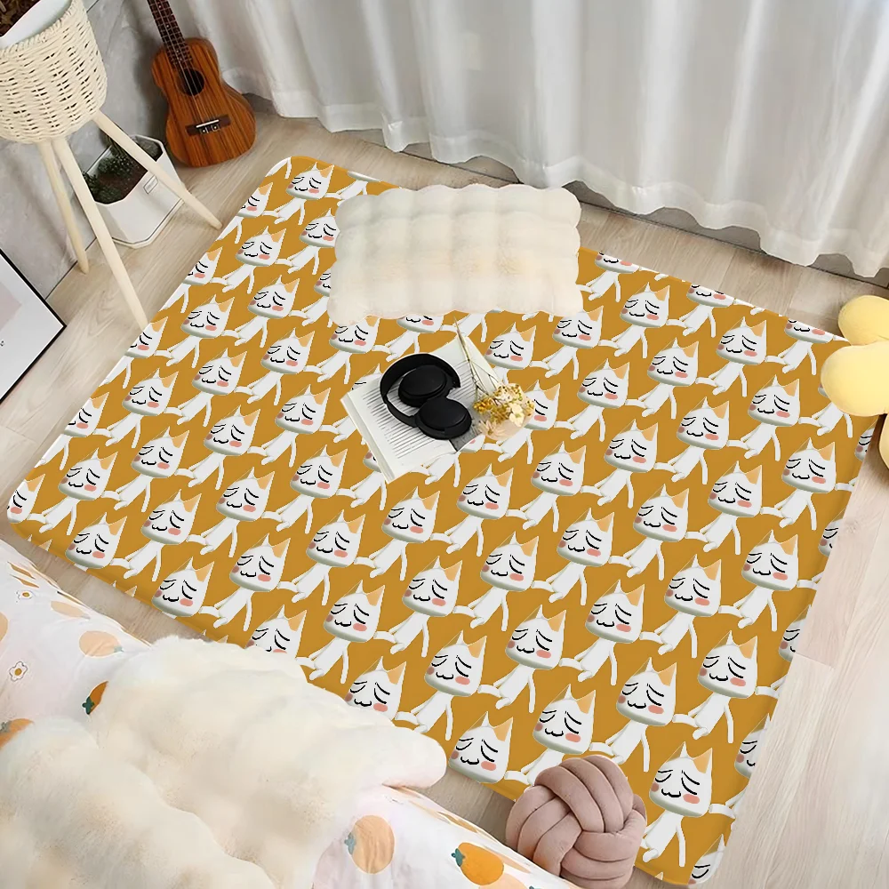 

Inoue Toro Cute Cat Floor Mat INS Style Soft Bedroom Floor House Laundry Room Mat Anti-skid Household Carpets